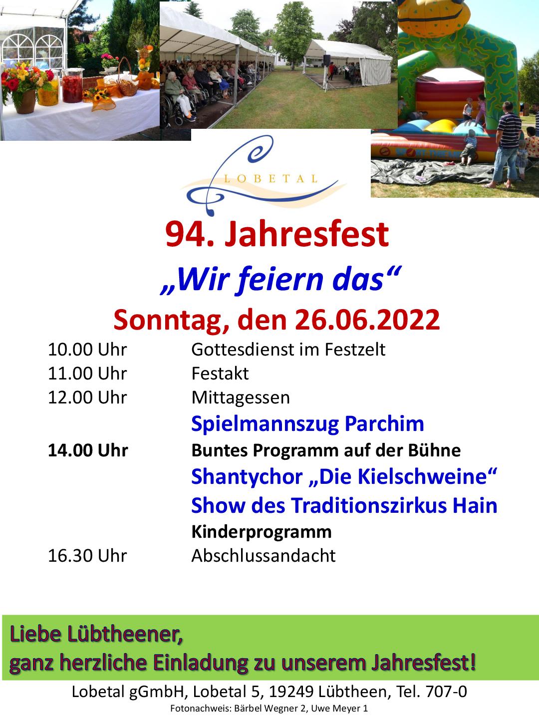94. Jahresfest in Lobetal Pflegezentrum Lobetal